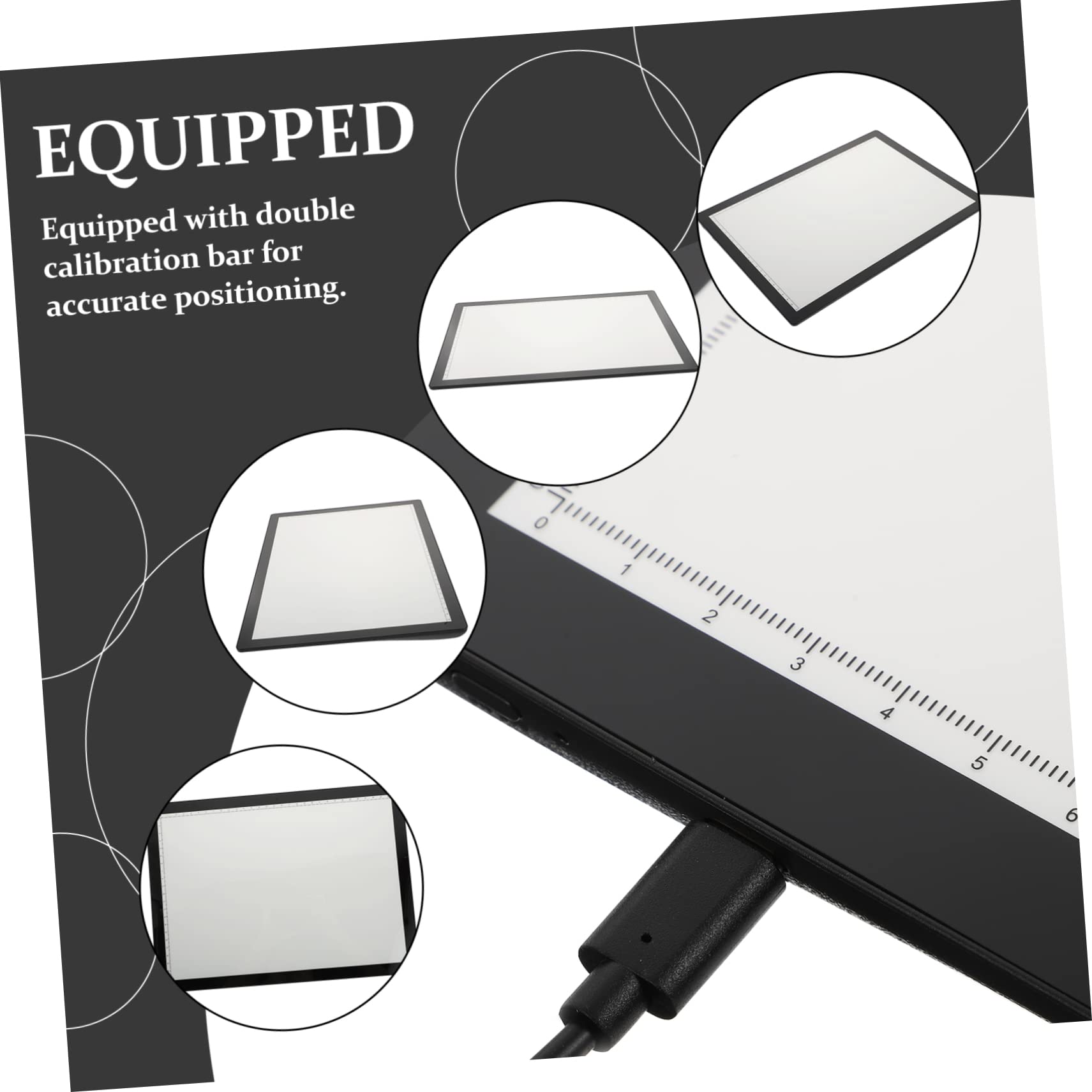 Table Lumineuse de Traçage A4 Noire Abs, 1 Pièce, Réglable 5 Niveaux