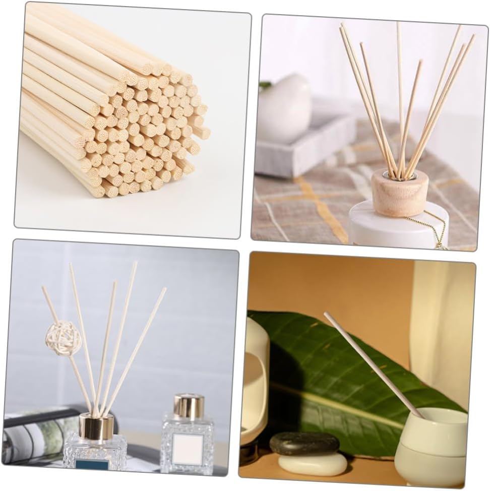 DECHOUS 100pcs DIY Aroma Diffuser Sticks Natural Rattan Diffuser Sticks for Home Essential Oils Reeds Easy to Add Room Fragrance