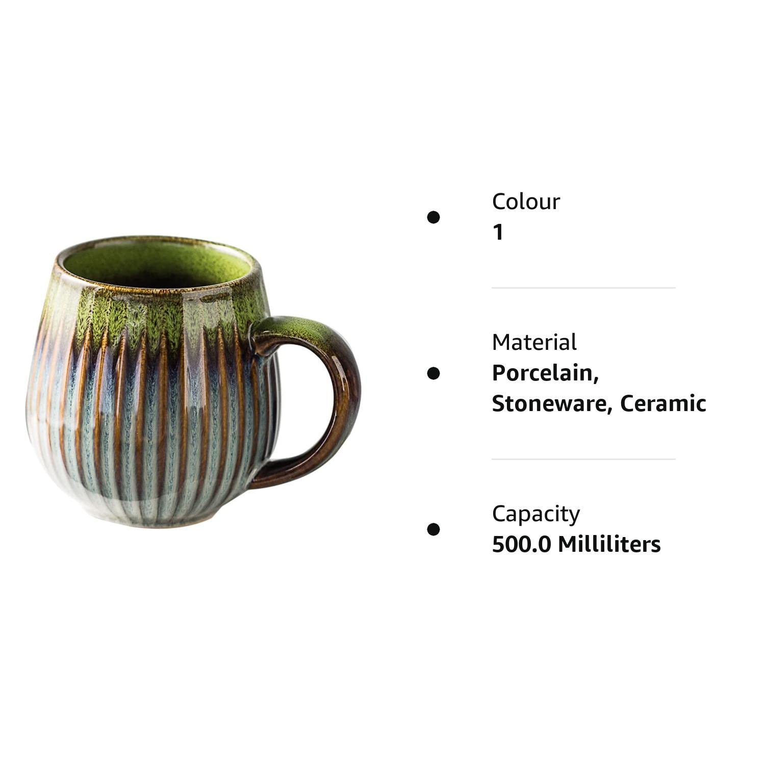 Taza de café, Taza de café de cerámica de 500 ml, Tazas de café de gres, Tazas de té, Taza de café de Porcelana, Tazas de Capuchino, Tazas con Forma de Calabaza