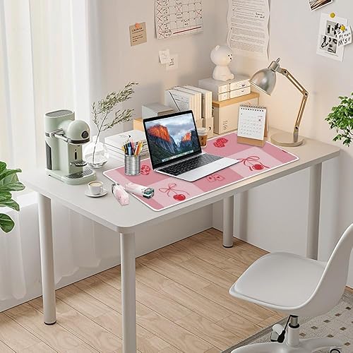Miniatura 7 de Retro Cute Cherry Mouse Pad Large Gaming Keyboard with Non-Slip Rubber Base Smooth Face Desktop Mat for Keyboard and Mouse Pad Mat Home Desk