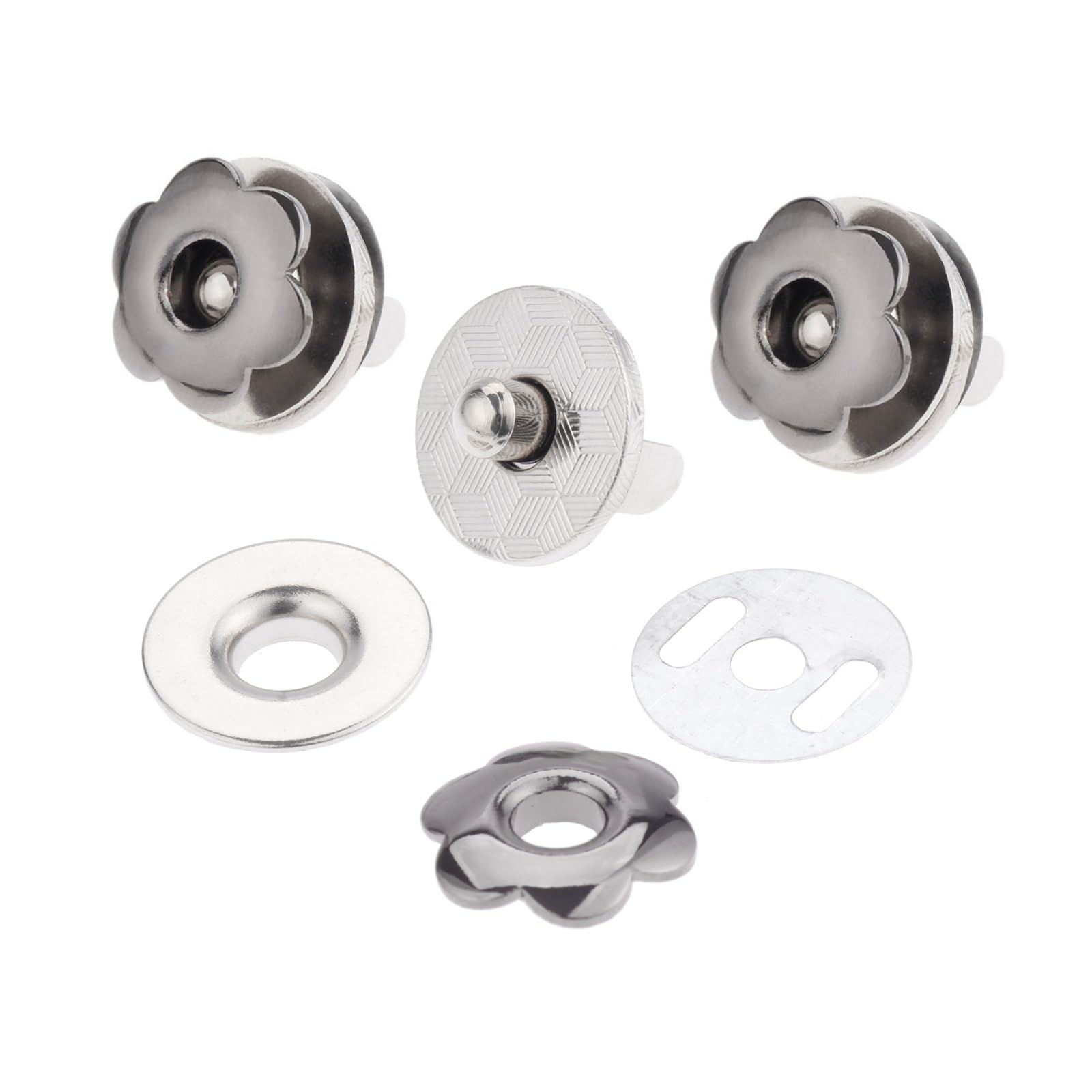 Magnetic Press Studs 5PCS 17mm Sewing Magnet Buttons Magnetic Rivet Stud Purse Snap Clasps/Closure Handbags Metal(A)