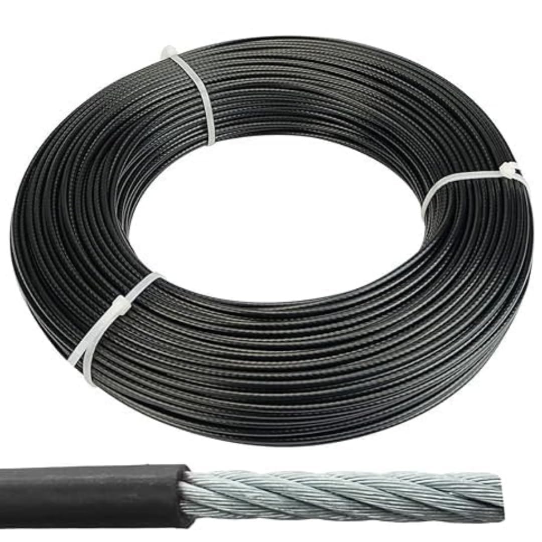 Gym Machine Steel Wire with PU Coating (6mm Thick) - Gym Cable for Home and Professional Cable Machines (6 MM) (10 meter)-image-24