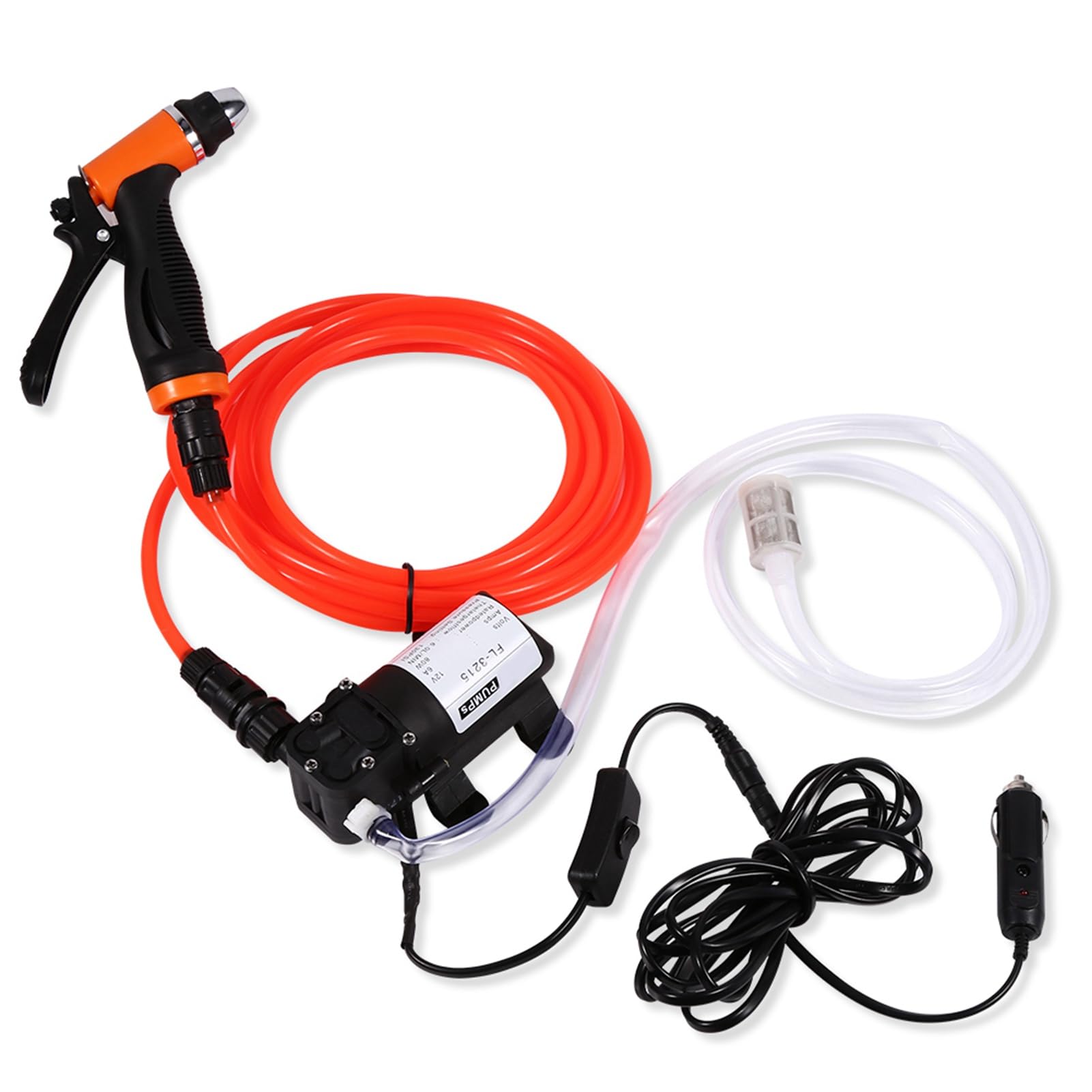 Bomba de Lavado de Coches de 12 V, autocebante de Alta presión de 12 V, purificador de Agua eléctrico automático, Kit de Bomba de Lavado para máquina de Limpieza de lavadoras de automóviles