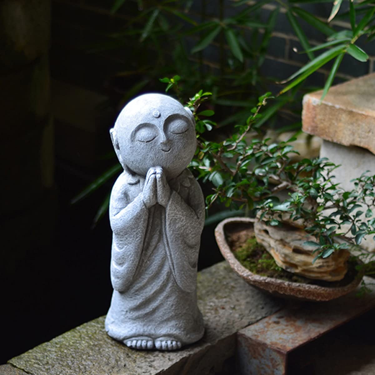 Le Grand Jizo Statue, Zen Statue de Bouddha pour Votre Jardin, Décoration extérieure Ornements