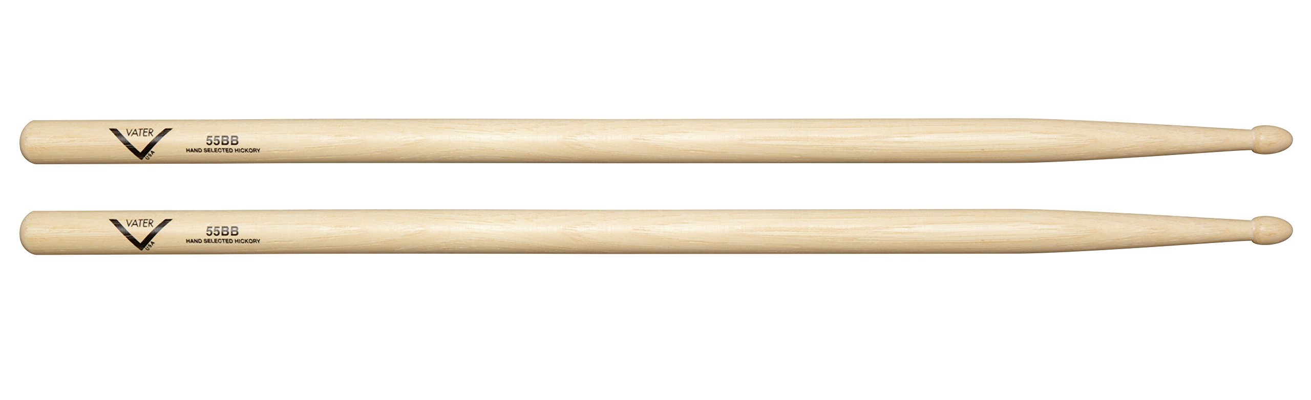 Vater 55BB Hickory Drum Sticks with Acorn Tip, Pair