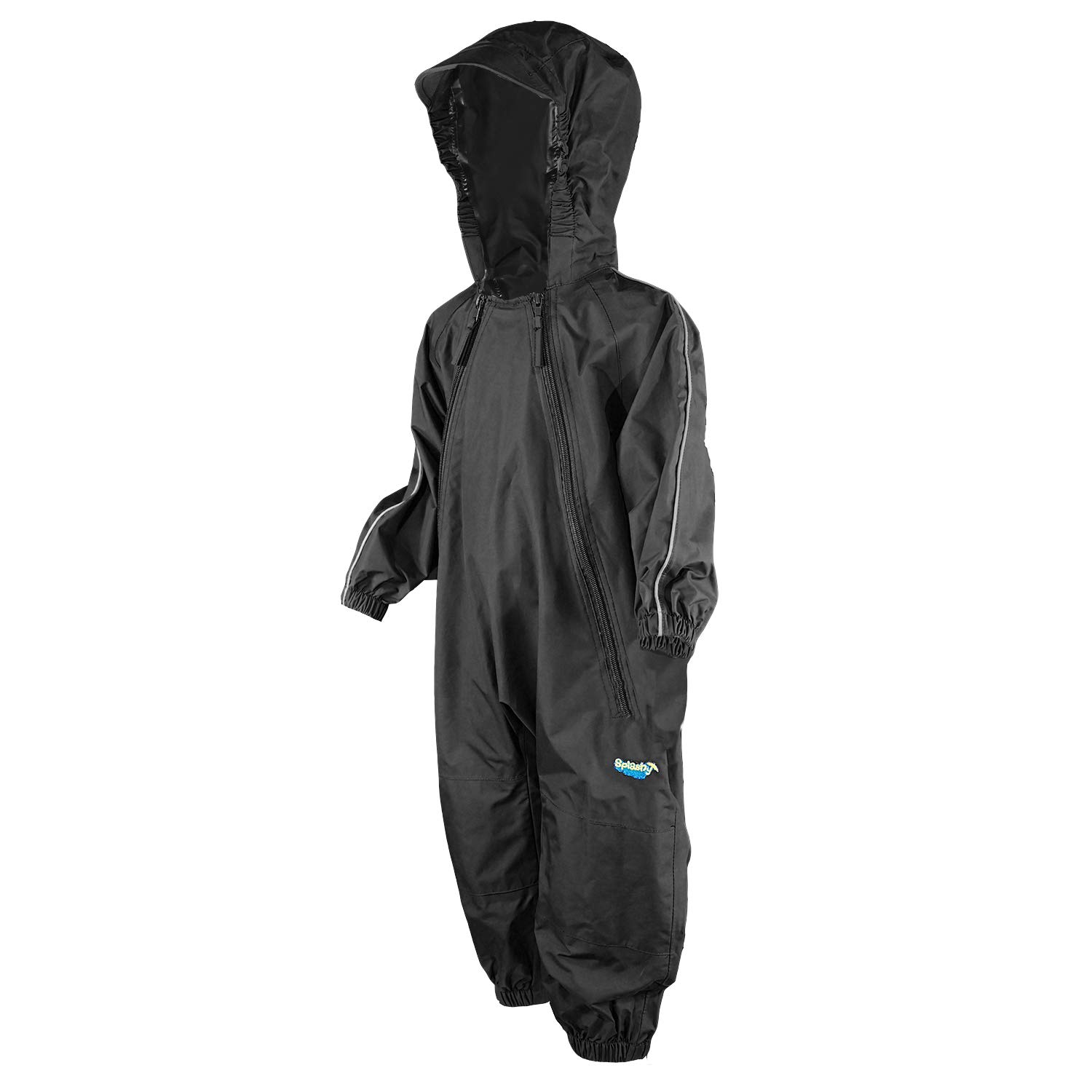 Splashy Waterproof One Piece Rainsuits and MudStopper Coveralls for Kids (3 Years, Black)