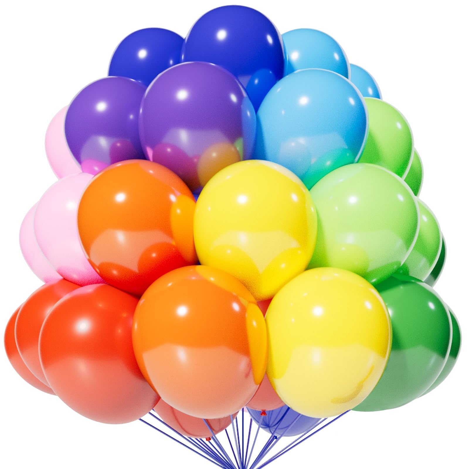 Rainbow Balloons, 100pcs 12 Inch Latex Balloons, Perfect for Kids Birthday, Carnival Party, Rainbow Theme, Baby Shower, Graduation, Colorful Celebration Events & Colorful Party Decorations — image 1
