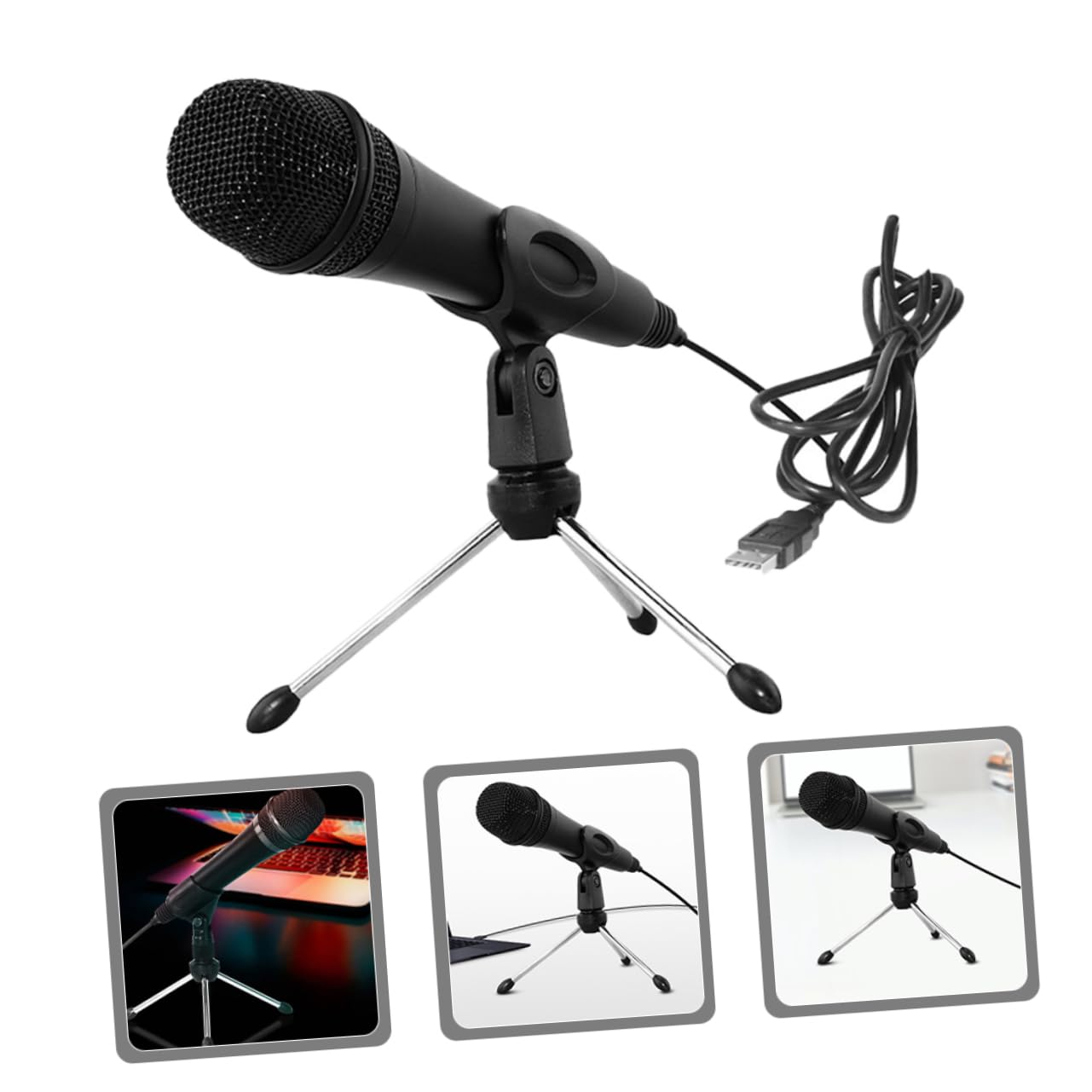 Toyvian Microfono Condensatore USB Professionale e Struttura in Abs e Metallo Connessione Stabile per Prestazioni in Diretta per Streaming e Gaming