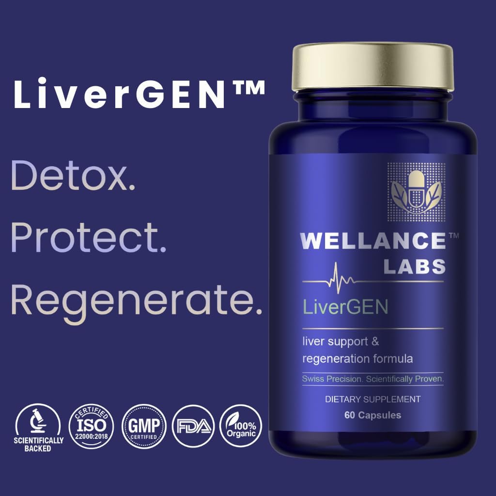LiverGEN Advanced Liver Support, with Milk Thistle, ALA, MSM, B-Vitamins, 1 Bottle