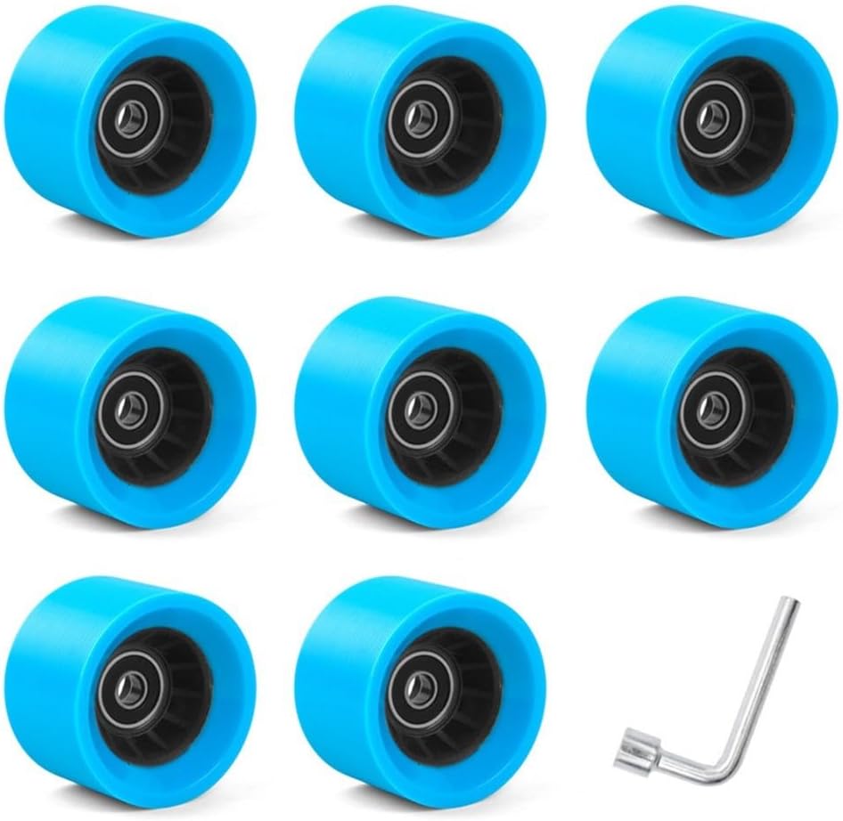 Roller Skate Wheels Set of 8, 58x32mm and 58x39mm PU with High Carbon Steel Bearings for Indoor Outdoor Quad Skates