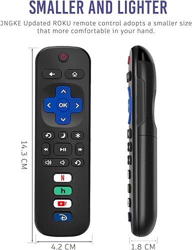 Miniatura 5 de JNGKE Roku - Control remoto de repuesto solo para Roku TV, para TCL RokuHisense RokuOnn RokuRCA RokuSharp Roku, etc., con botones NetxDisn+YouTubHu.
