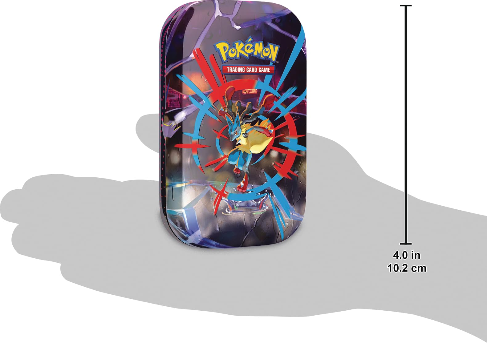 Pokémon: Minilata Megahéroes de Mega-Lucario de JCC Pokémon (1 Pegatina, 1 Tarjeta ilustrada y 2 Sobres de Mejora)