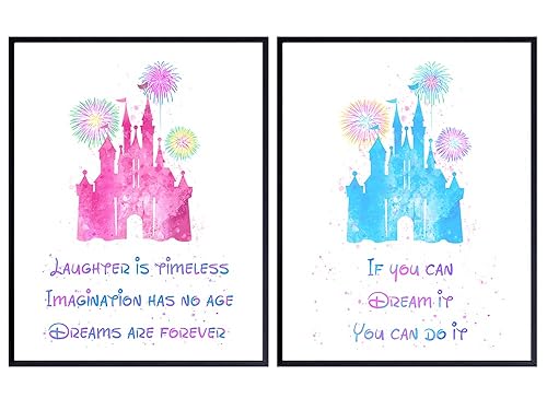 Inspirational Quotes Wall Decor Set - Castle World Motivational Wall Art Room Decoration Poster Prints for Kids, Boys, Girls Bedroom - Gift for