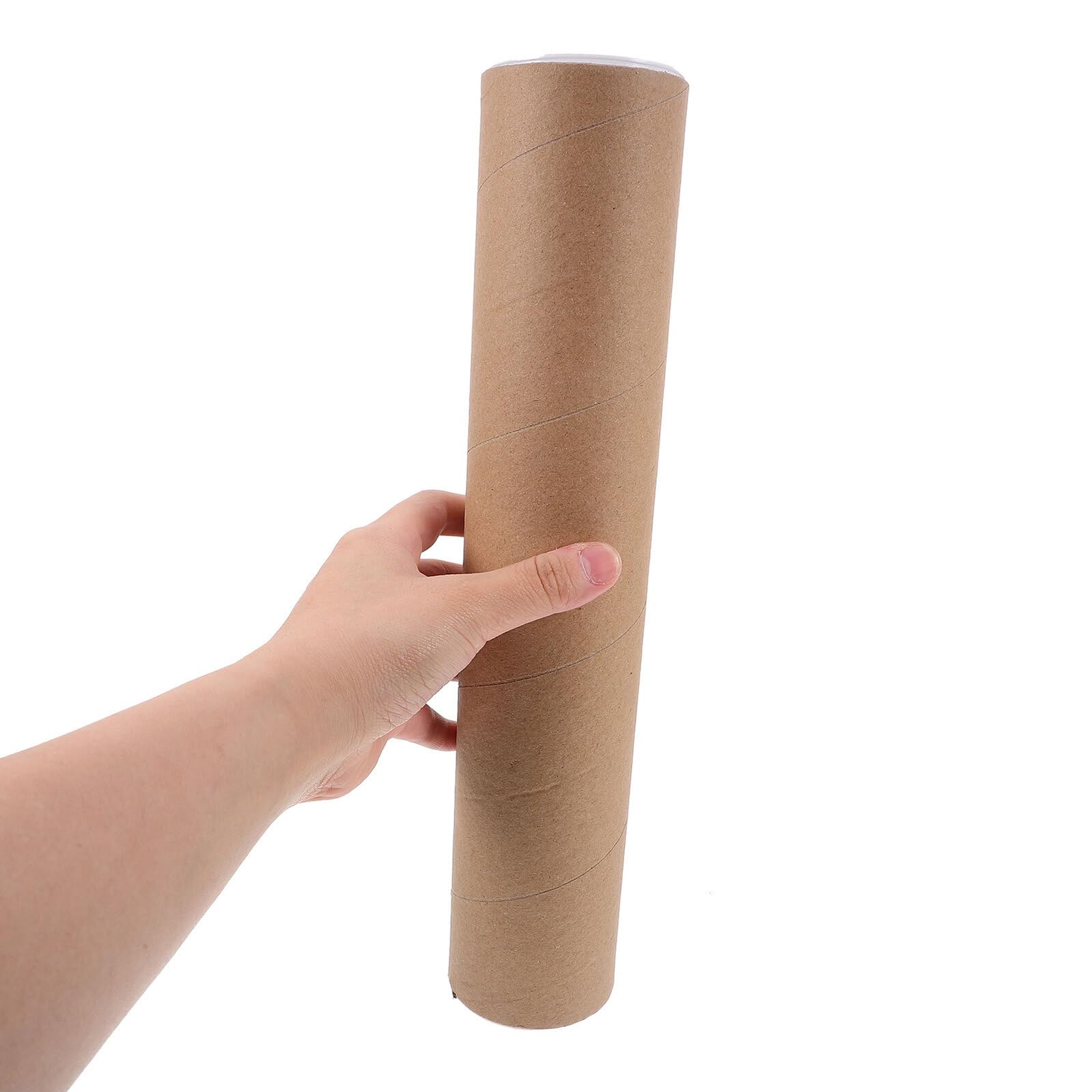 ifundom 4 Tubi Postali in Carta Kraft Tappi Plastica, Tubo Porta-poster Rotondo 33x6,5 Cm, Contenitore per Spedizione e Stoccaggio Documenti, Portaoggetti per Artigianato e Uso Ufficio