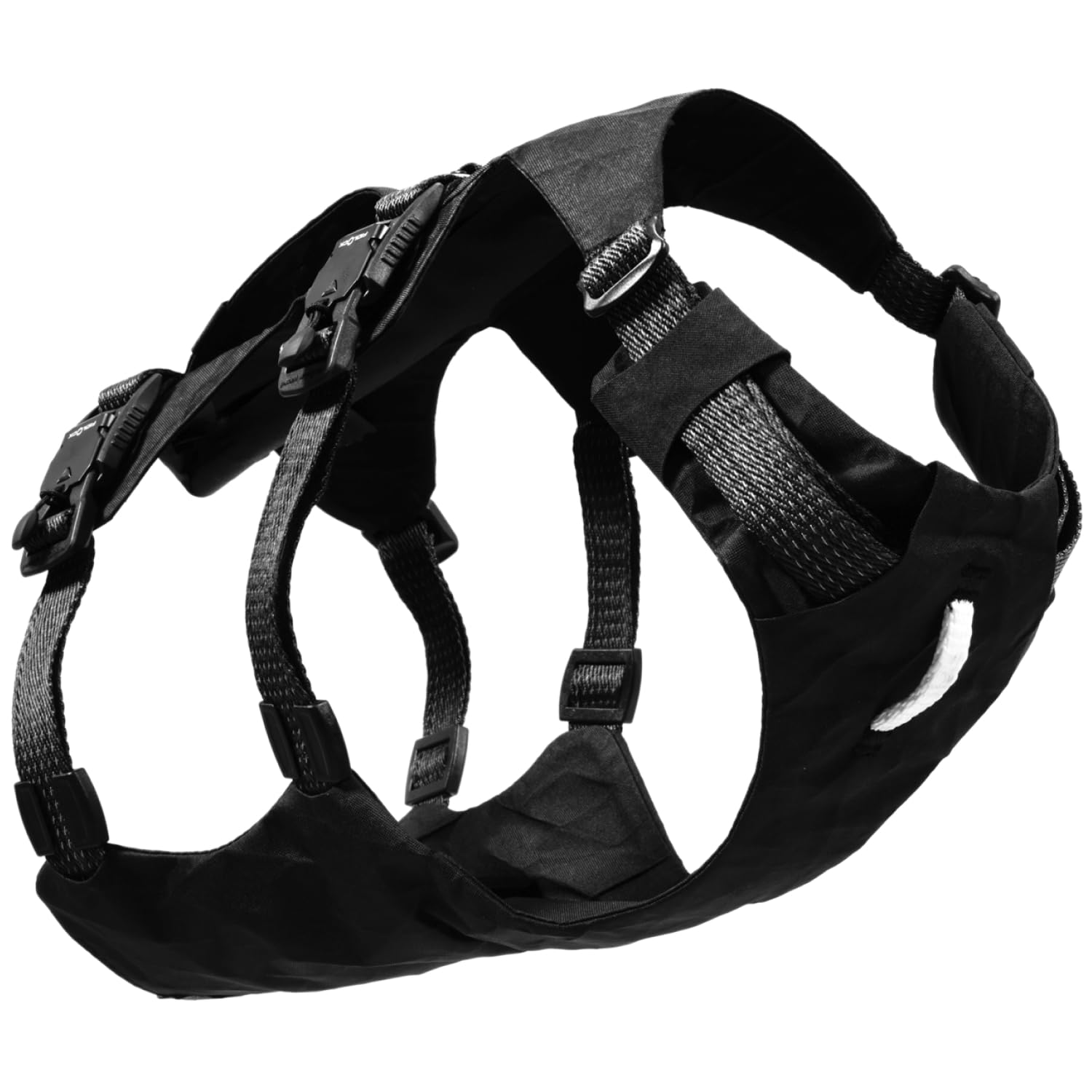 Ruffwear Ridgeline Hundegeschirr, reflektierend, strapazierfähig, Hunde und Haustiere, wasserdicht, mit Griff, 3 Leinenbefestigungspunkte, Obsidian-Schwarz, Größe M
