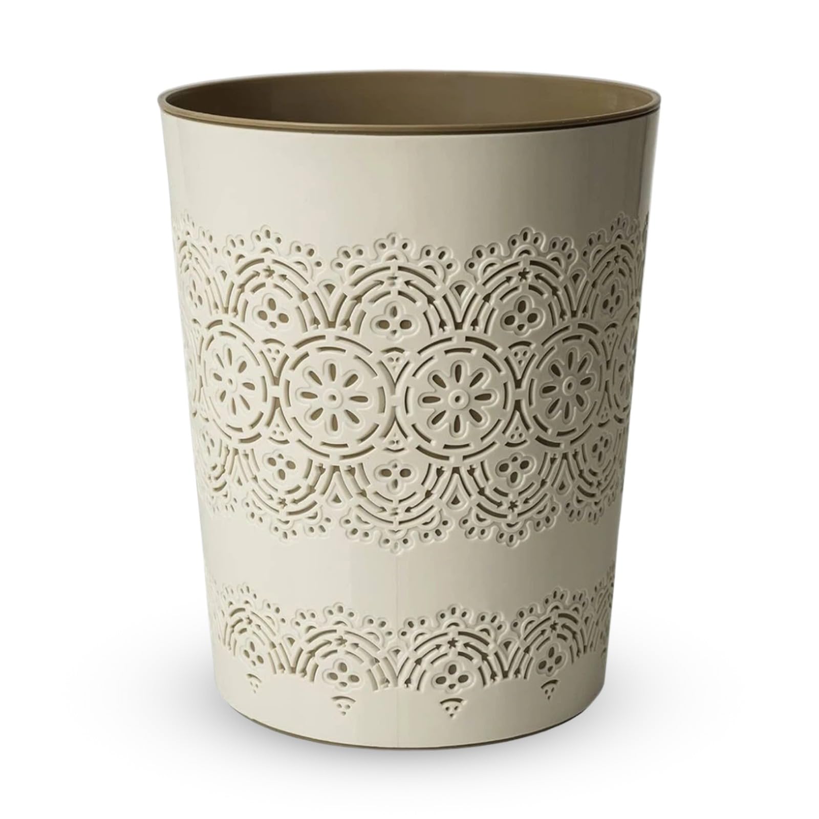 HOMION 9 Litre Flora Waste Container Basket Storage Bin for Office Room Bathroom Usage (Cream)-picture-21