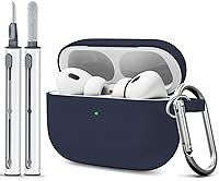Vista 73 de Funda para AirPods Pro con kit de limpieza, funda de silicona suave para Apple AirPod Pro de 1ª/2ª generación, accesorios de funda AirPods Pro/Pro 2