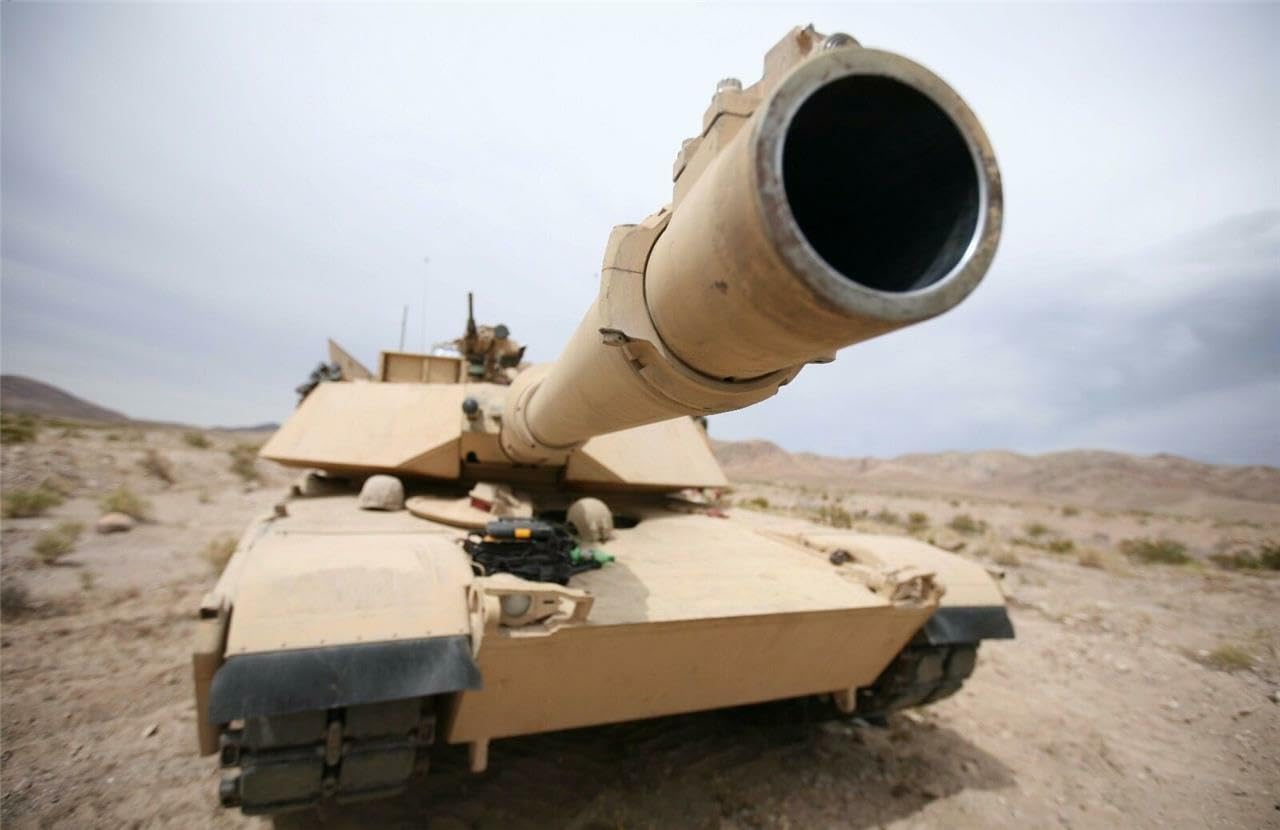 Home Comforts M1 Abrams Battle Tank Banner M1A2 American USA - 2 - Vintage Art Reproduction, Wall Décor (11x17 inches) - Laminated Poster with Bright Colors and Vivid Details.