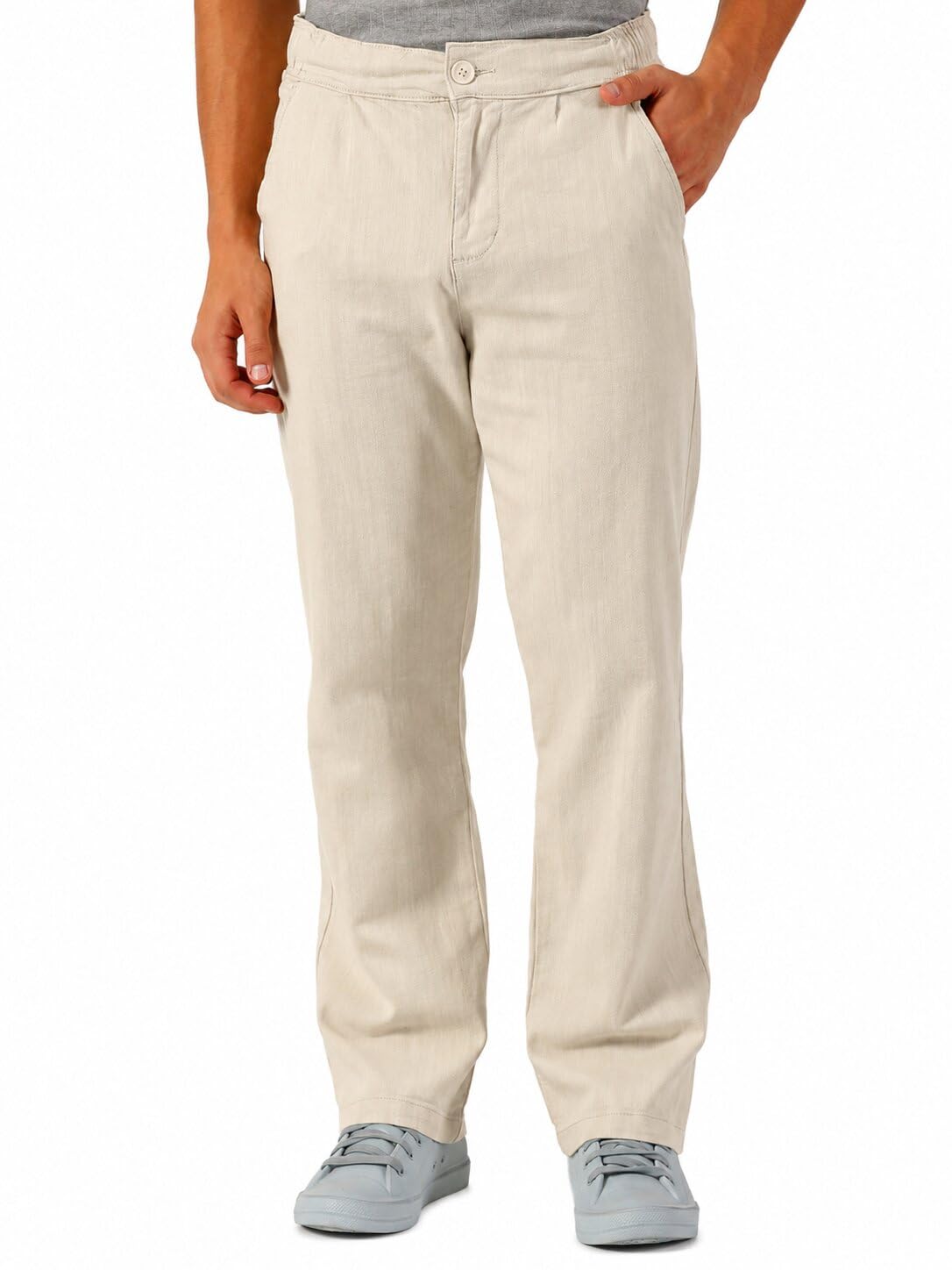 Men’s Regular Fit Cotton Blend Stretch Trouser Pants-picture-42