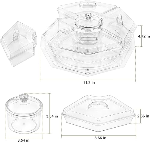 Miniatura 18 de Servidor de condimentos refrigerado Juego de servir de barra de tacos para fiesta Bandeja de condimentos refrigerada con tapa y 5 compartimentos