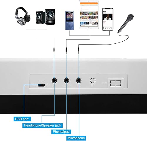 Miniatura 9 de Hricane Teclas iluminadas de piano de teclado para principiantes, adultos, adolescentes y niños, teclado electrónico de música de 61 teclas con