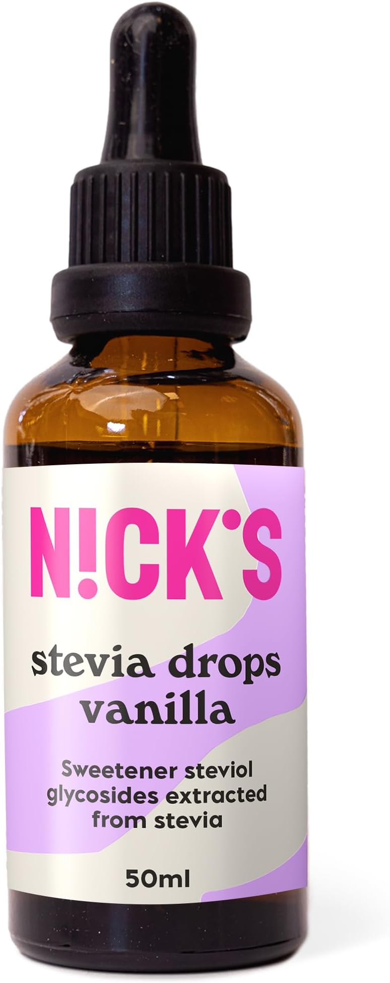 NICKS Vanilla Stevia Drops (50ml) Natural Sugar Free Zero Calorie Liquid Keto Sweetener Gluten Free Low Carb Sugar Substitute Alternative (Pack of 1)