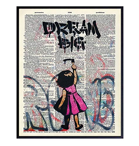 Motivational Graffiti Dictionary Art for Room Decorations, Home, Apartment or