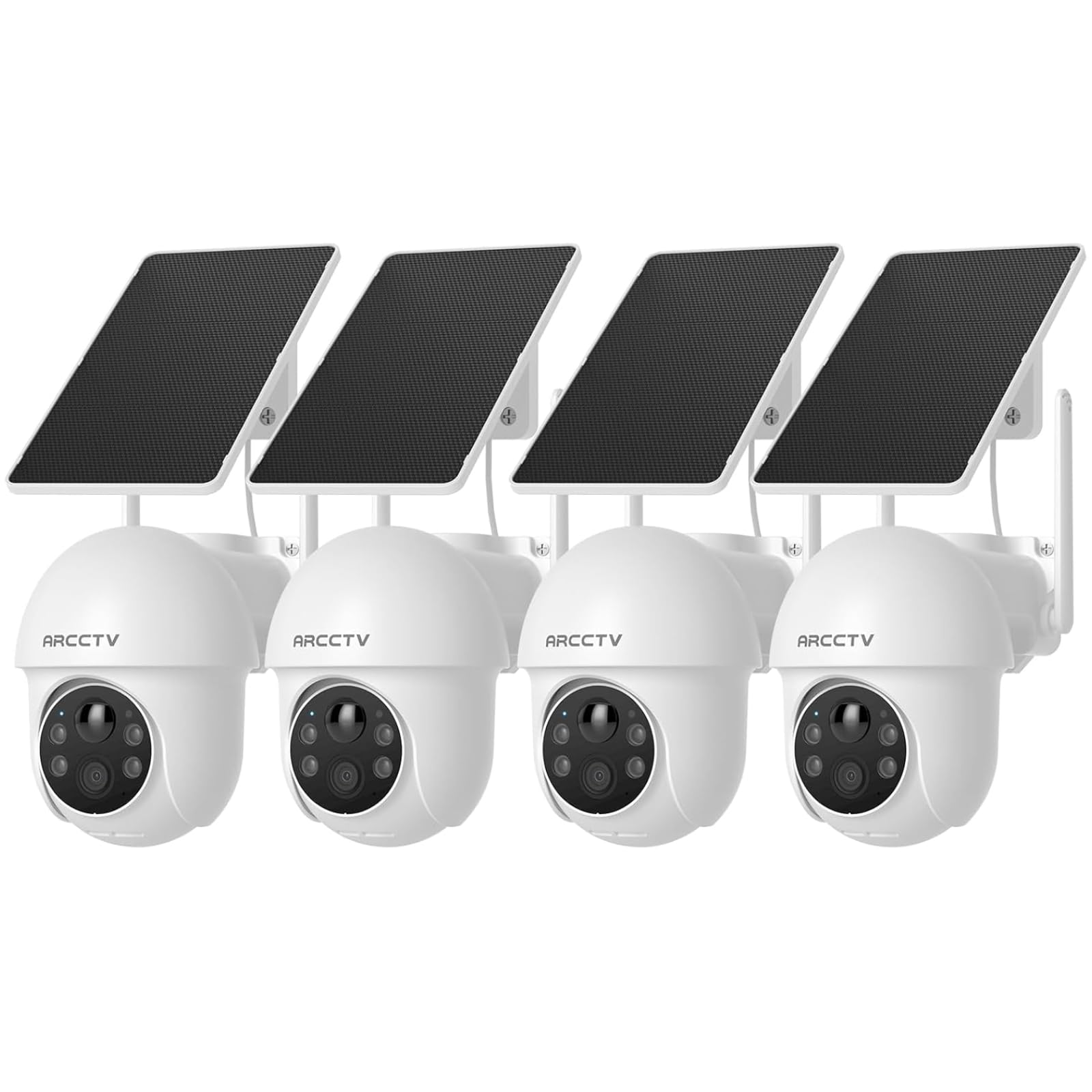 ARCCTV 4MP Caméra Surveillance WiFi Exterieur sans Fil Solaire (Blanc 4pcs)