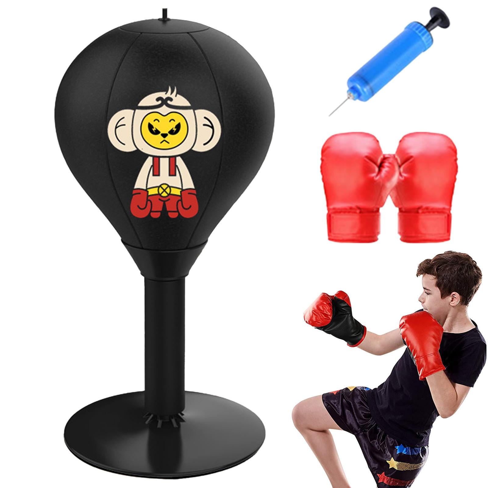 Sac De Boxe Et De Boxe – 17,7 X 39 Cm, Sac Lourd Sur Pied | Sac De Boxe De Table En Acier Inoxydable | Kit D'entraînement De Coordination Œil-main, Équipement De Boxe, Entraîneur Sportif Pour Salle De