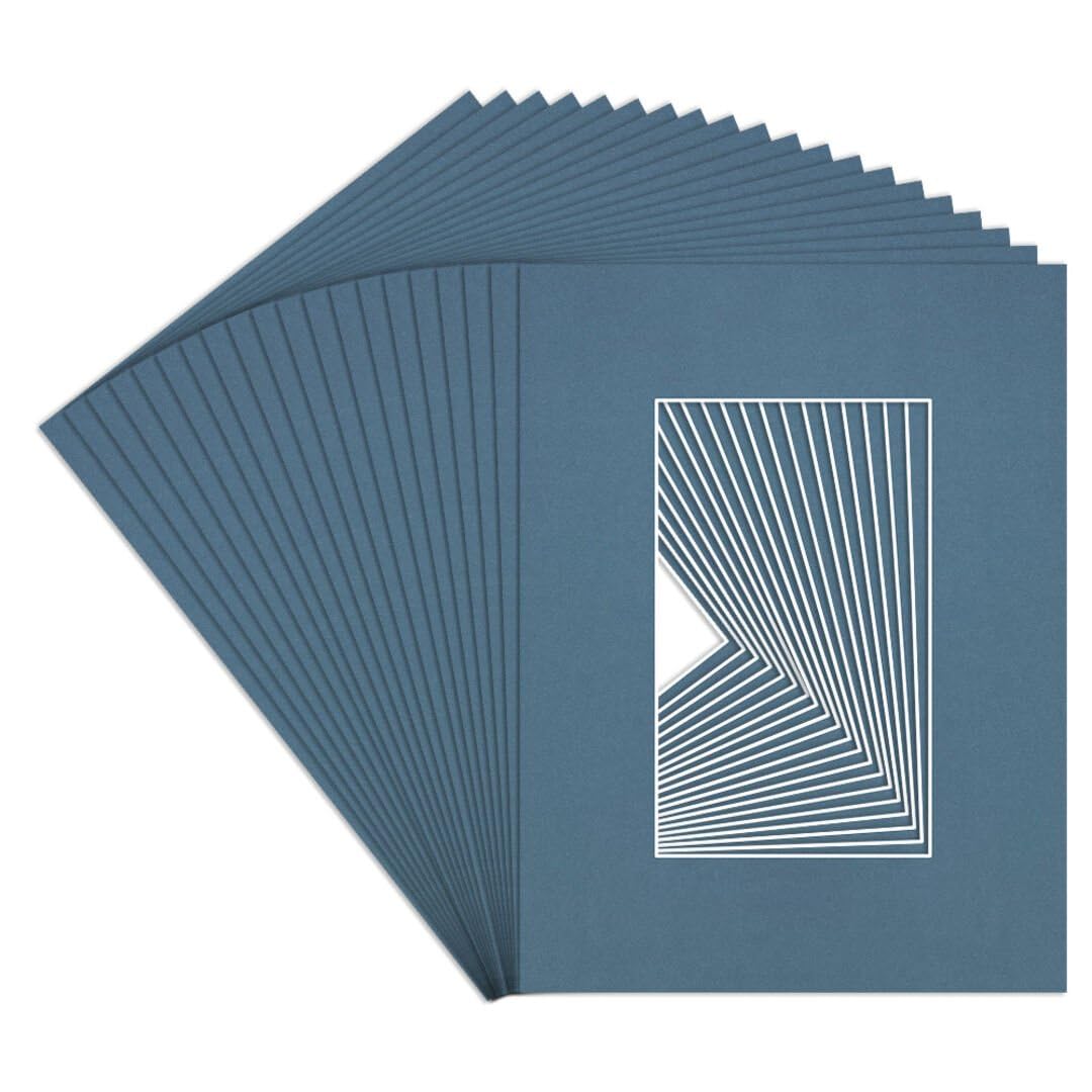 Procut Global 8x6" Pompadour Picture Mounts to Fit 5x3" Aperture - Precision Cut Cardboard Photo Mount - Ideal for Frames, Prints, Artwork & Certificates - Sizes & Colours Available - 20 Pack