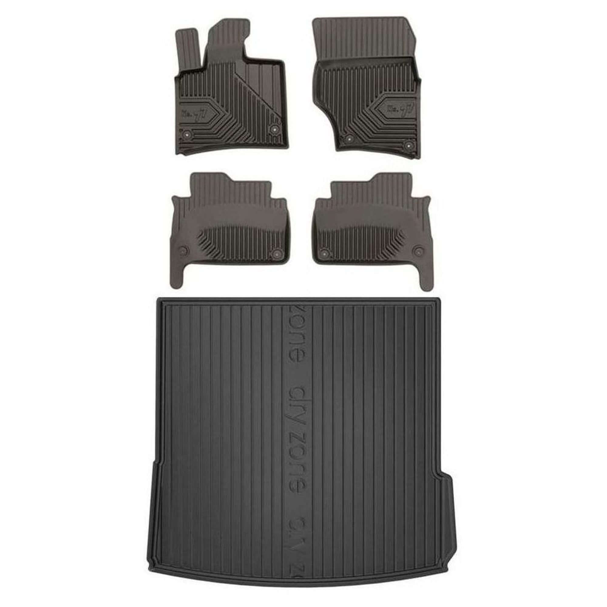 MOTOS Beige tappetini in gomma per auto adatto per Audi Q7 II dal 2015 Migliorate il vostro comfort di viaggio con il tappetino antiscivolo per auto - tappetino per auto per tutte