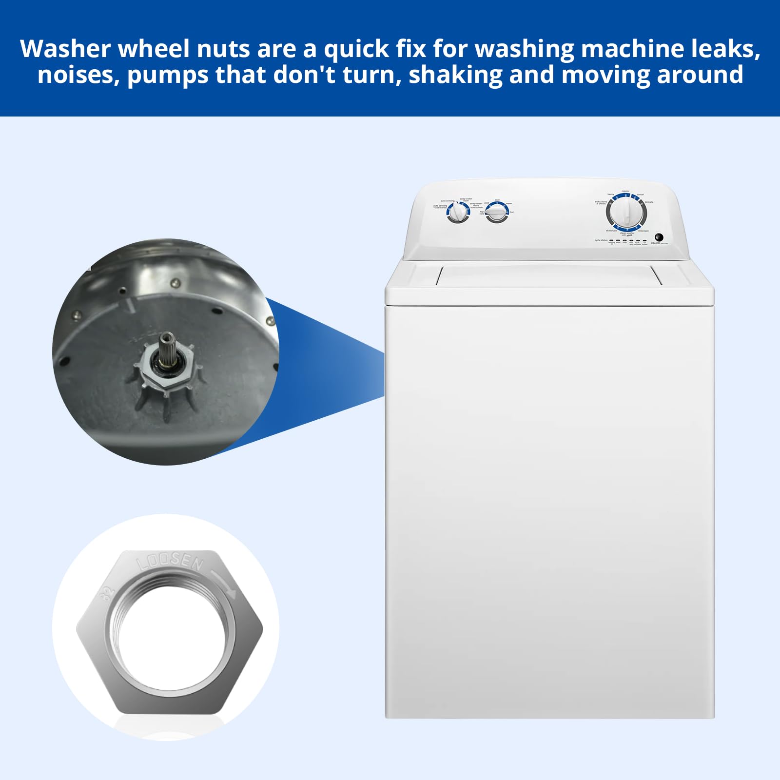 Amazon.com: WH2X1193 Washing Machine Hub Nut Replacement for Ge