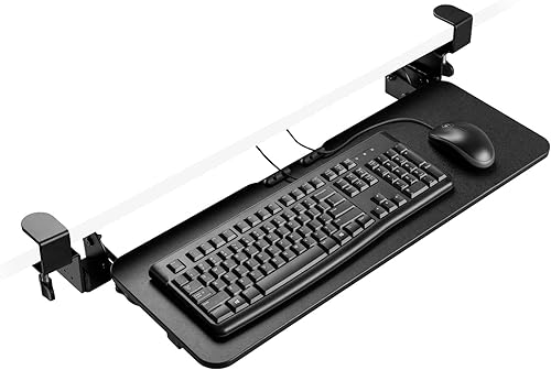 Desky Bandeja para teclado debajo del escritorio y cajón deslizante para teclado, bandeja extraíble para teclado debajo del escritorio - Bandeja