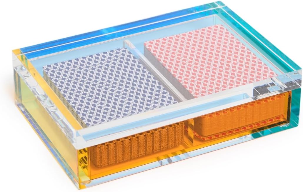 Tizo Design Women's Lucite Card Box Set, Multi, One Size