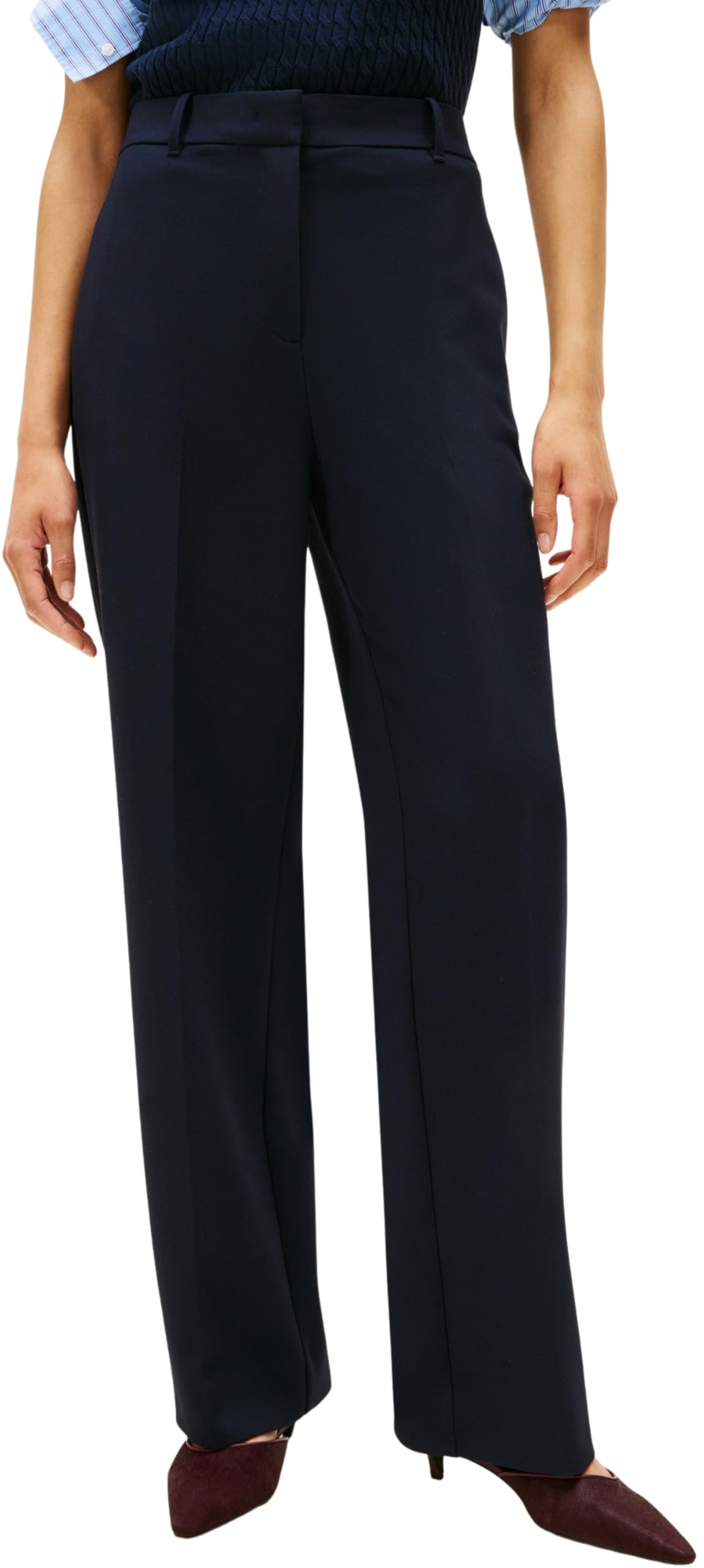 Tommy Hilfiger Damen Stoffhose Punto Slim Straight Fit