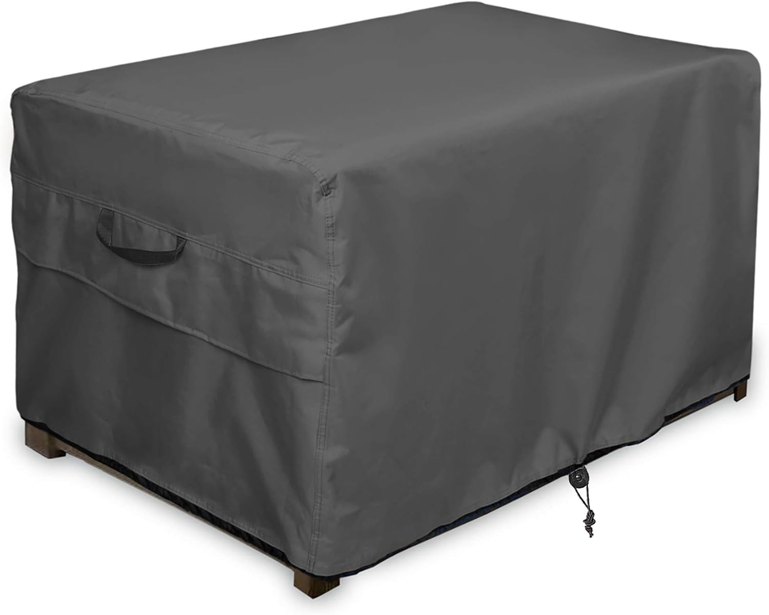 ULTCOVER Patio Deck Box Storage Bench Cover - Waterproof Outdoor Rectangular Fire Pit Table Covers 44 x 28 inch, Black 44"(L)x28"(W)x24"(H) Black