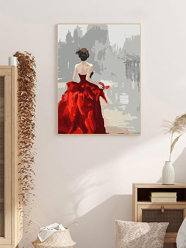 Miniatura 8 de ZRIZQ Pintura por números para adultos principiantes, kits de pintura por números para niños sobre lienzo, pintura al óleo acrílica para decoración