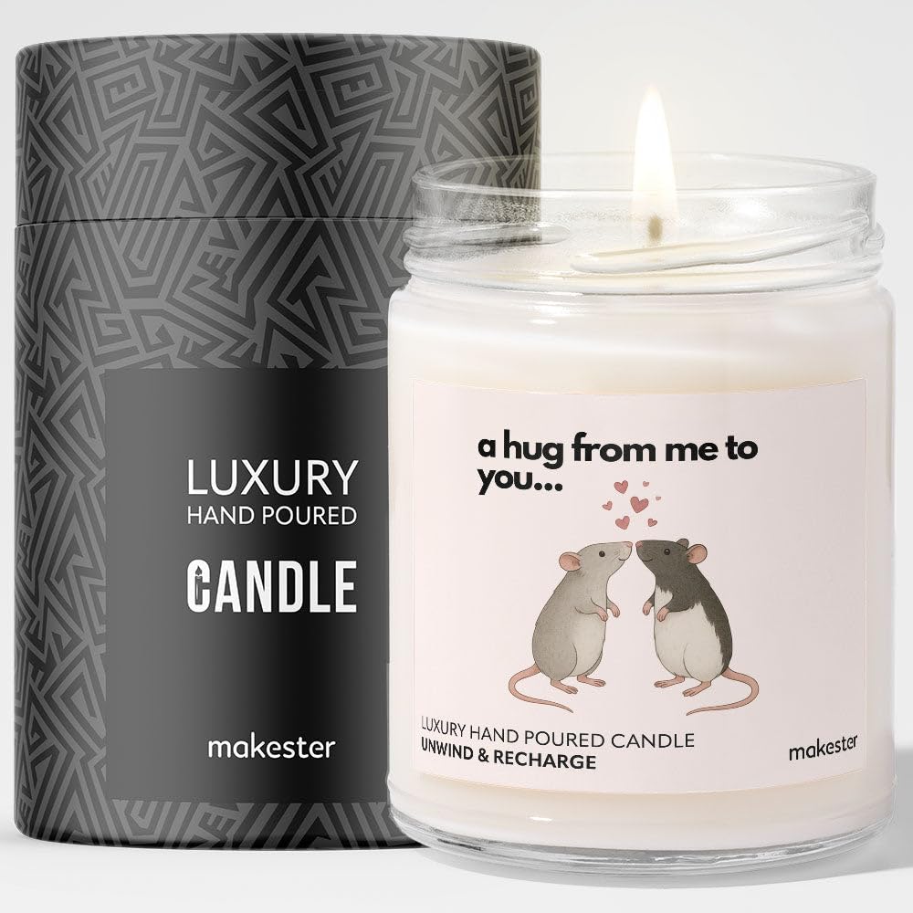 Rat Gifts - Luxury Soy Wax Candle - Vanilla, Jasmine, Sugared Almond - Makester โ image 1