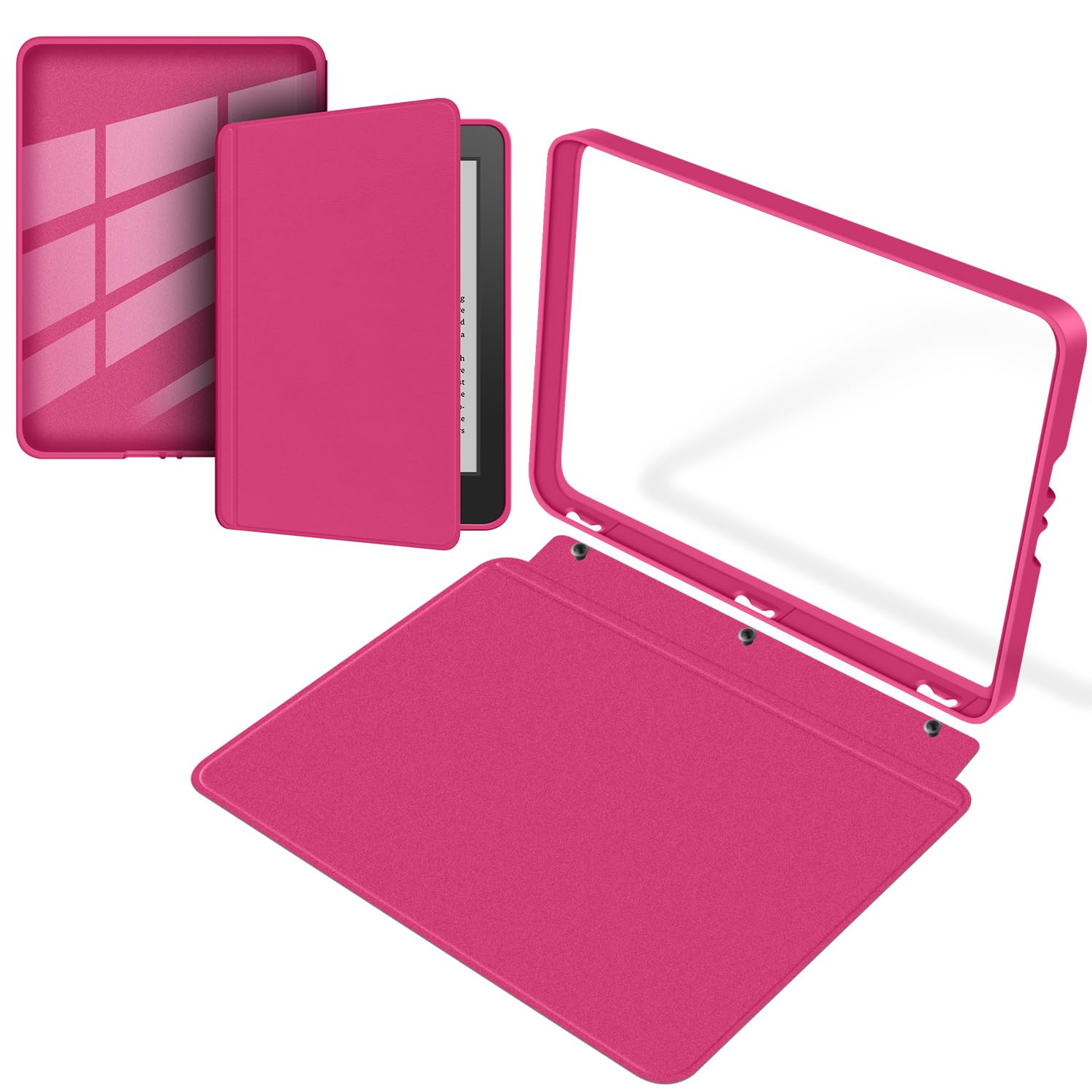 Funda protectora desmontable para Kindle Paperwhite de 6.8 pulgadas (11ª generación-versión 2021), carcasa trasera transparente ultra transparente, función de encendido y apagado automático, color — view 10