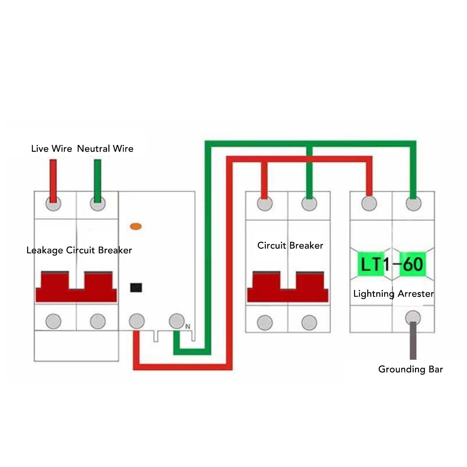 Urządzenie Przeciwprzepięciowe Instalacji Fotowoltaicznej, 2P 20‑40KA DC 500 V Wyłącznik Fotowoltaiczny o Wysokim Bezpieczeństwie Zabezpieczenie Przeciwprzepięciowe