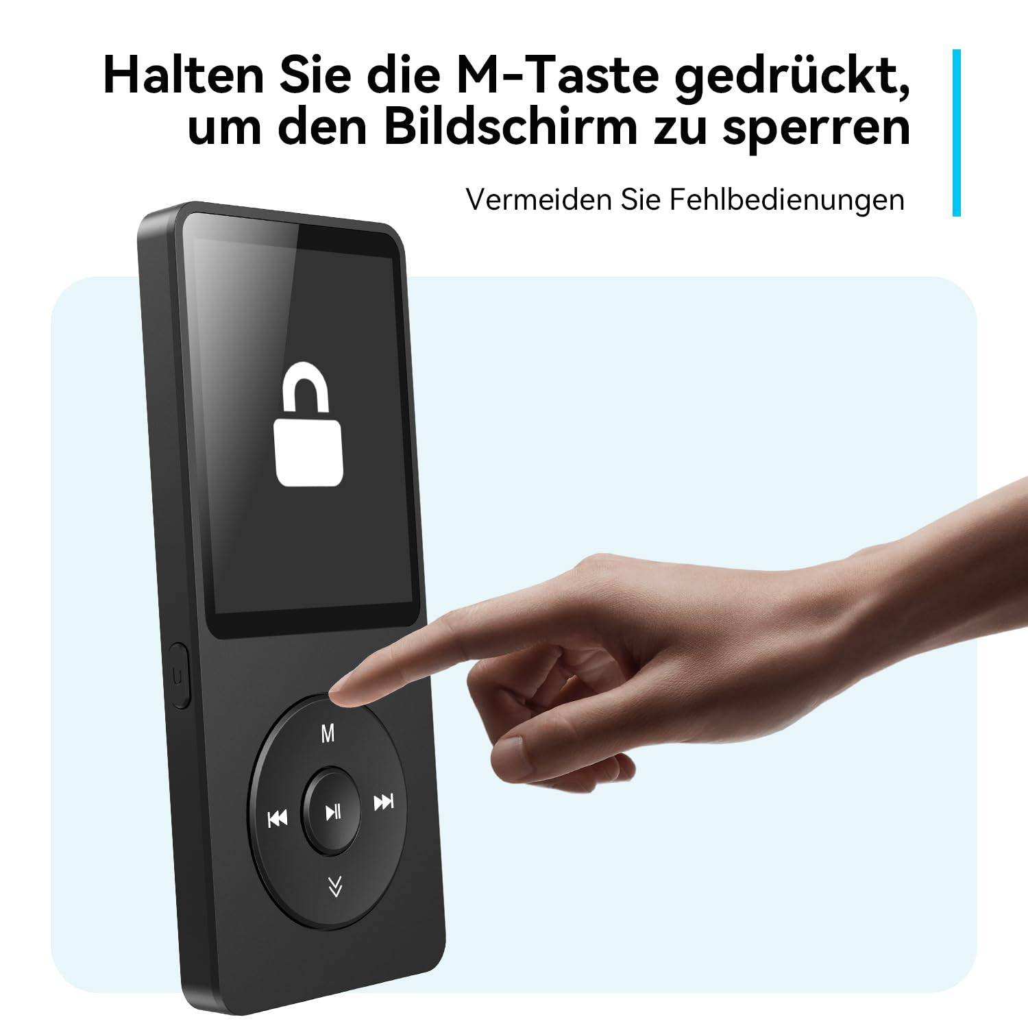 AGPTEK 64GB MP3 Player Bluetooth 5.3 mit Lautsprecher, 40 Stunden Akkulaufzeit Kleiner und klassischer Sport MP3 mit 1,8 Zoll Bildschirm, UKW-Radio (Ohne Kopfhörer), TF-Karte bis zu 128GB, Schwarz