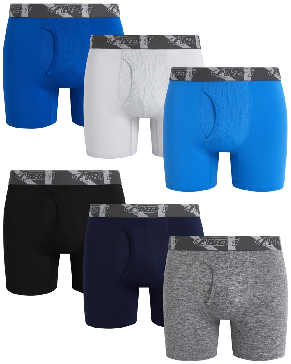 Snapklik.com : AND1 Mens Boxer Briefs - 6 Pack Performance Stretch ...
