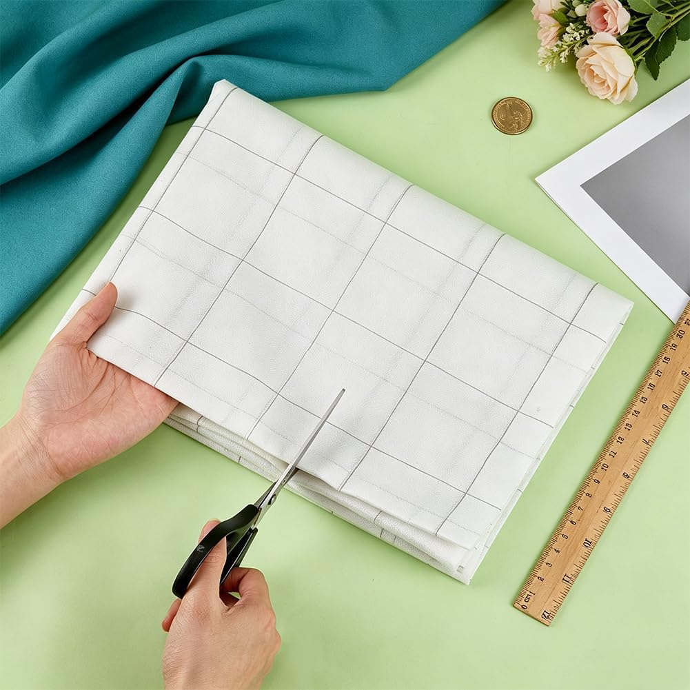 NBEADS 70.86x47.2 Inch Fusible Interfacing with Grid, 2.5x2.5 Inch Pre-Printed Grid Non-Woven Adhesive Fabric Tape, Lightweight Iron-On Interfacing for Sewing Quilting DIY Crafts