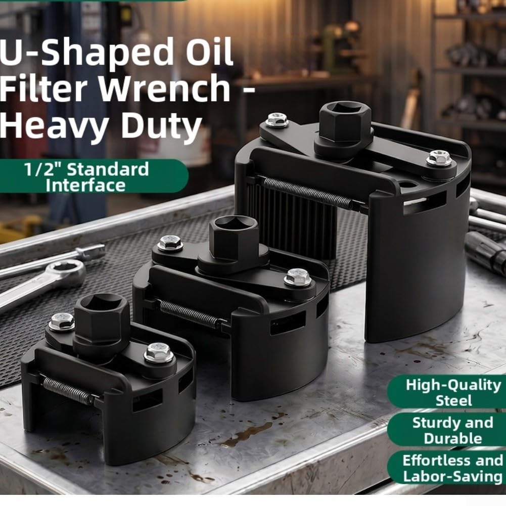 Chiave per filtro dell'olio, strumento di rimozione regolabile a forma di mascella, in acciaio ad alto tenore di carbonio, per la manutenzione del veicolo (C)