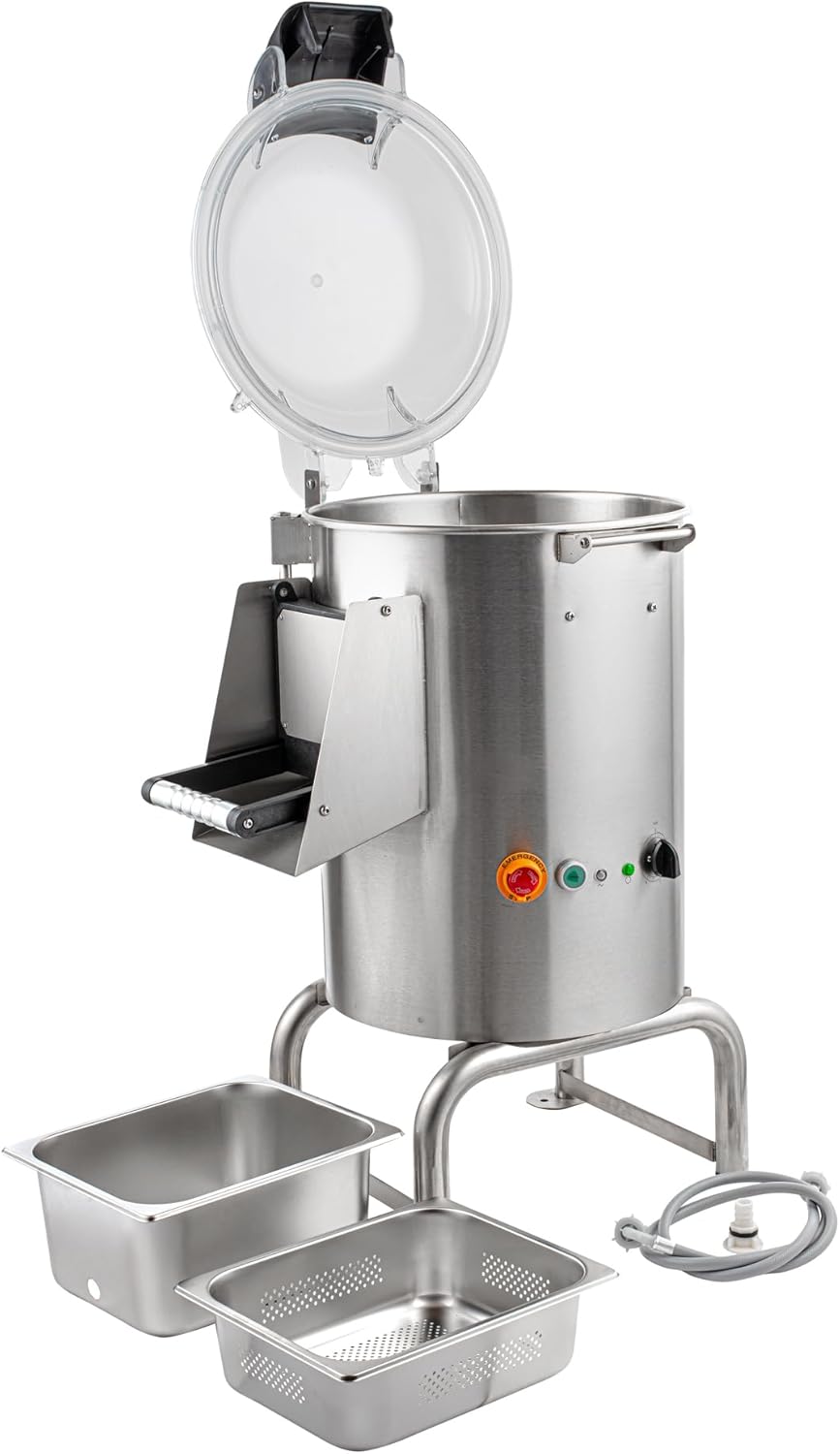 Restaurantware-Hi Tek 22 Pound Commercial Potato Peeler, 1 Automatic Potato Peeling Machine - 750W, 1 HP, Stainless Steel Washer And Peeler, Heavy Duty, Automatic