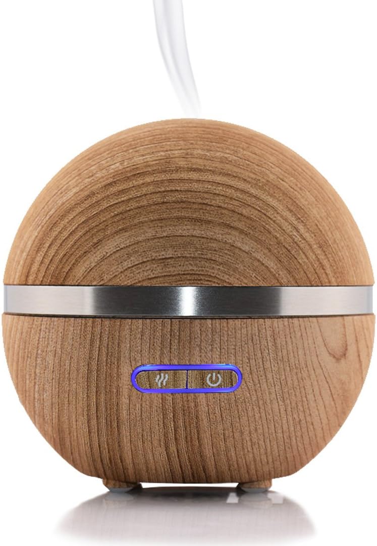 Simply Diffusers Fan Favorite Wood Like Finish Aromatherapy Essential Oil Diffuser and Ultrasonic Humidifier. 200ML Water Capacity, Long Running with Auto-Shut Off, Constant on or Timed Diffusion