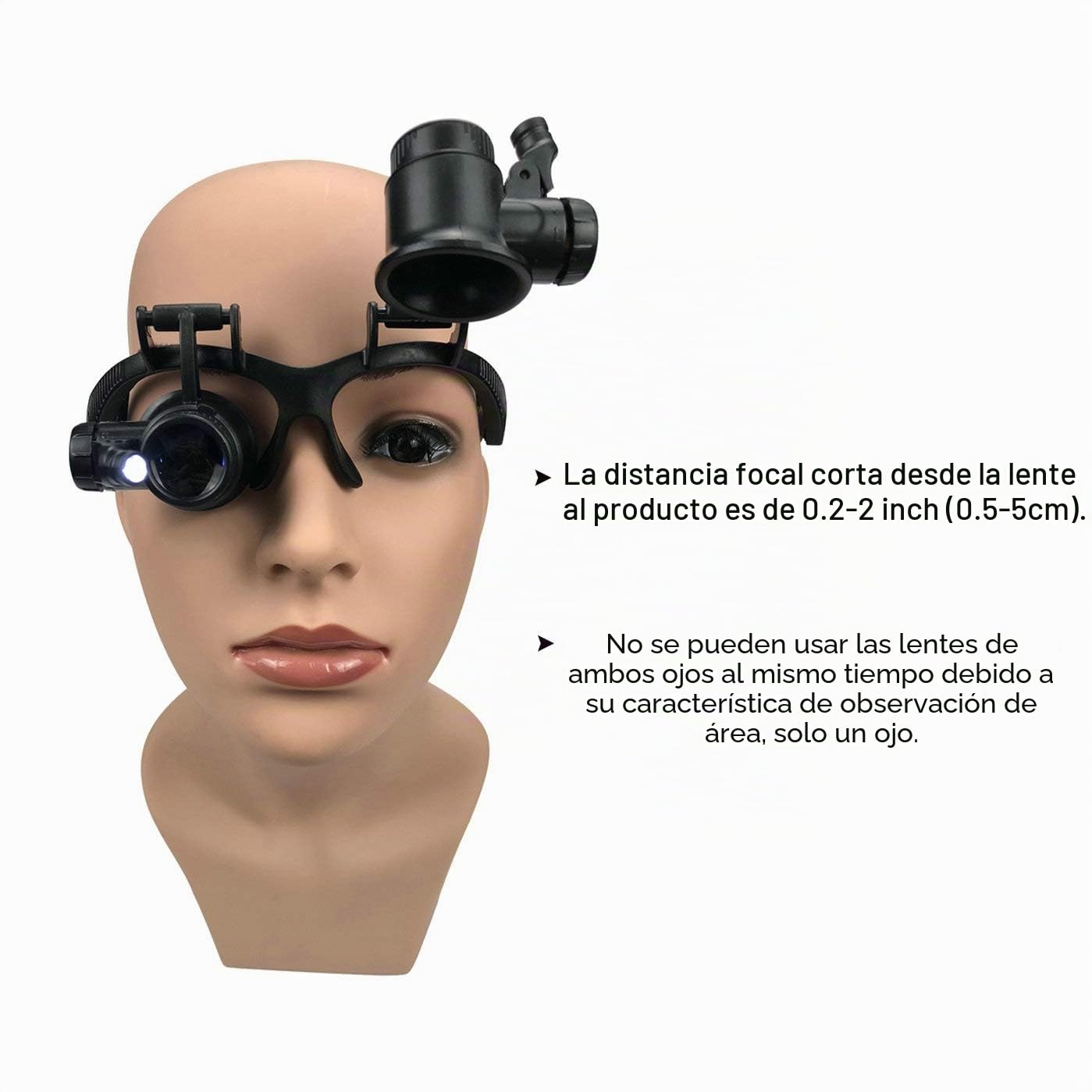 GuDoQi Lupa con Luz LED, Lupas de Gran Aumento, 8 Lentes Intercambiables, Luz 2 LED, Lupa Lectura para Reparaciones, Modelismo, Coser,Soldadura, Joyería y Relojería (2.5X 4X 6X 8X 10X 15X 20X 25X)