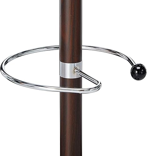 Miniatura 4 de UNIWARE Perchero de metal resistente de 70 pulgadas con revestimiento de PVC con soporte para paraguas, 14 ganchos, soporte de base de mármol