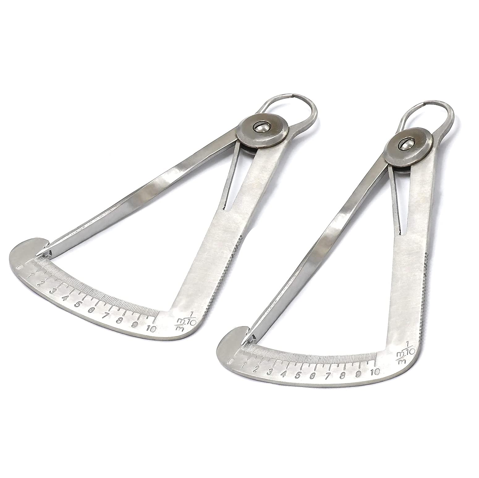 AAProTools Stainless Steel Jewelry Measuring Calipers, Pack of 2, 0-10mm, Diamonds & Metal Measure Tools for Jewelry Art Wax Rubber Sheet