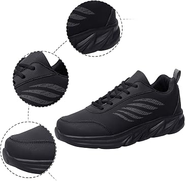 Men'S Running Shoes - Men's Fashion Sneakers with Pattern Design Round Toe Lace-Up Casual Comfort Flat Sole Sports Shoes